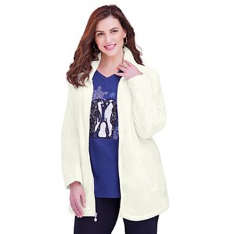 Catherines Women's Plus Size Petite Ultimate Plush Jacket