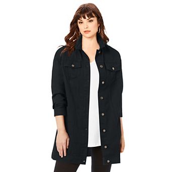 Roaman's Women's Plus Size Plus Size Long Denim Jacket