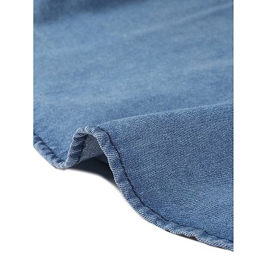 Collar Denim Jacket For Women's Button Down Long Sleeve Oversized Casual Jean Jackets