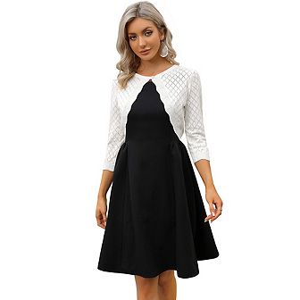 Women's 3/4 Sleeve Cropped Cardigans Elegant Crochet Open Front Bolero Knit Shrug Sweaters