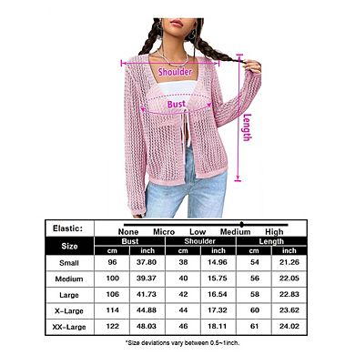 Womens Lightweight Crochet Cardigan Shrugs Knit Crop Tops Mesh Sweaters Summer Beach Cover Up