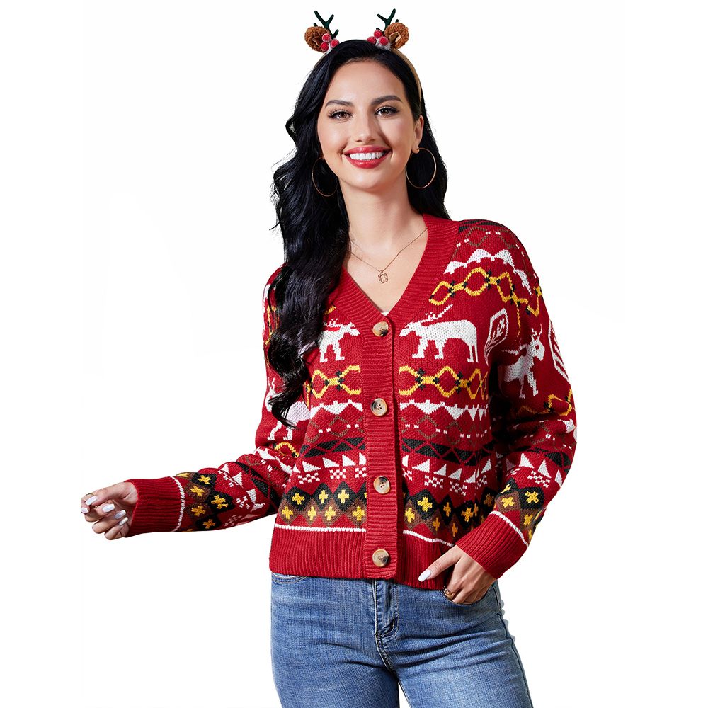 Women s Ugly Christmas Sweater Long Sleeve Open Front Knitted Cardigan Holiday Sweaters Cute Cream Belted Coat Dressy Coat