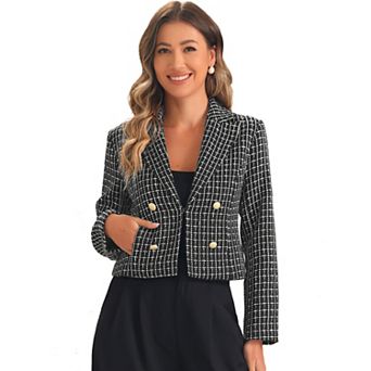 Notch Lapel Jacket For Women's Buttons Office Long Sleeve Casual Blazer Jackets