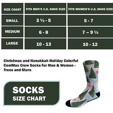 Colorful Christmas Coolmax Crew Socks For Men & Women