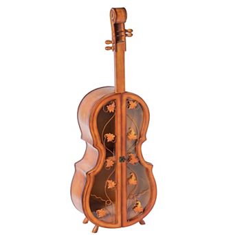 Tall Violin Shaped Cabinet With 2 Shelf and Acrylic Clear Double Door