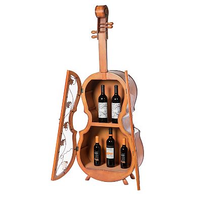 Tall Violin Shaped Cabinet With 2 Shelf and Acrylic Clear Double Door