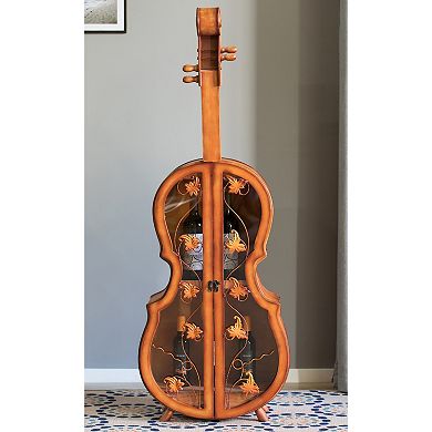 Tall Violin Shaped Cabinet With 2 Shelf and Acrylic Clear Double Door