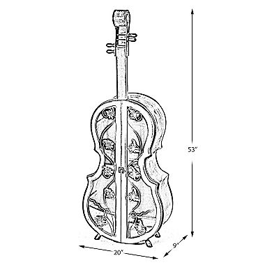 Tall Violin Shaped Cabinet With 2 Shelf and Acrylic Clear Double Door