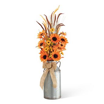 Glitzhome 39.75''h Fall Artificial Sunflower Potted Porch Tree For Fall Harvest Home Decor
