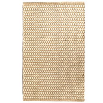 Handwoven Beige and White Geometric Wool Flatweave Kilim Rug