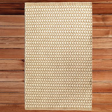 Handwoven Beige and White Geometric Wool Flatweave Kilim Rug