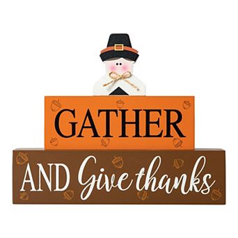 Glitzhome Thanksgiving Wooden Table Decor