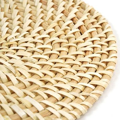 Set of 4 Decorative Round Natural Woven Handmade Rattan Placemats