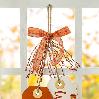 Glitzhome 24”h Wooden Door Hanger, Hanging Wall Sign Decor For Fall Harvest