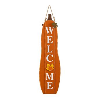 Glitzhome Fall/Halloween Reversible Wood Pumpkin Porch Signs