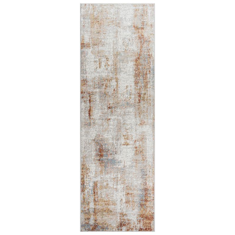 Gertmenian Alor Cheema Abstract Bohemian Runner Rug, Ivory