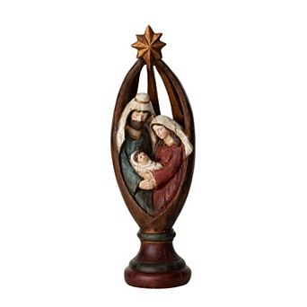 Haven Living Rustic Christmas Holy Family Teardrop Statue Table Decor
