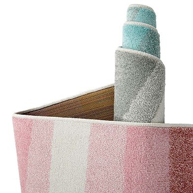 Unique Loom Pastel Abstract Rainbow Whimsy Kids Throw or Area Rug