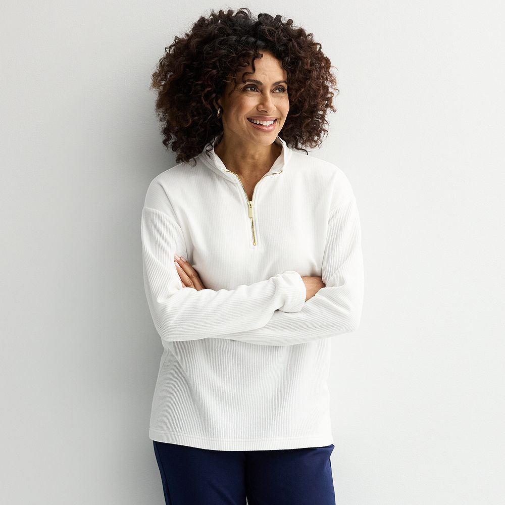 Plus Size Croft & Barrow® Three-Quarter Sleeve Waffle Knit Robe