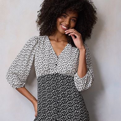 Women's LC Lauren Conrad V-Neck Button Front Midi Dress