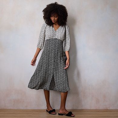 Women's LC Lauren Conrad V-Neck Button Front Midi Dress