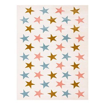 Unique Loom Twinkle Whimsy Kids Throw or Area Rug