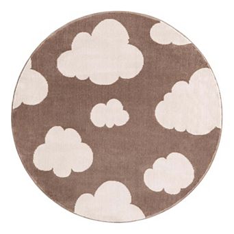 Unique Loom Clouds Whimsy Kids Throw or Area Rug