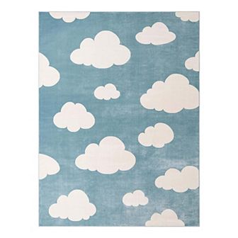 Unique Loom Clouds Whimsy Kids Throw or Area Rug