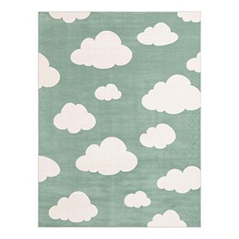 Unique Loom Clouds Whimsy Kids Throw or Area Rug
