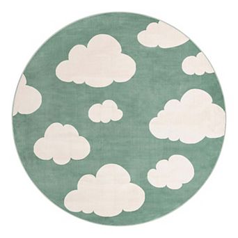 Unique Loom Clouds Whimsy Kids Throw or Area Rug