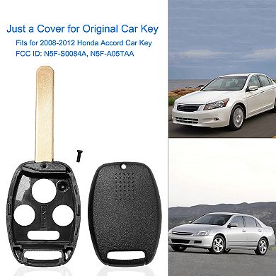 Black, Keyless Entry Remote Shell Cases For Honda Accord Set Of 2
