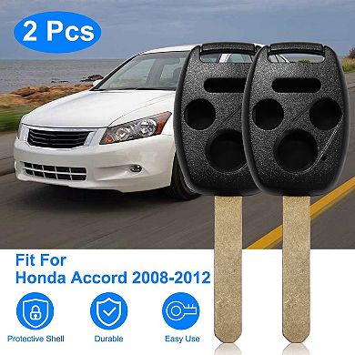 Black, Keyless Entry Remote Shell Cases For Honda Accord Set Of 2