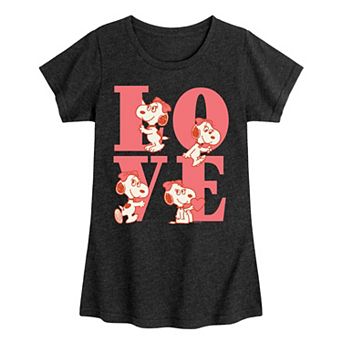 Girls 7-16 Peanuts Belle Love Tee