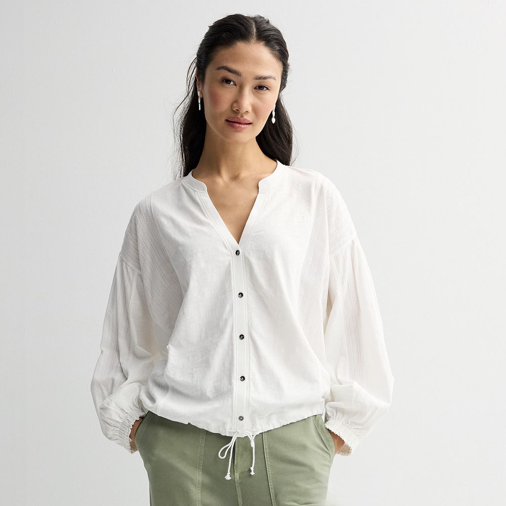 Women's Grey State Button Down Blouse