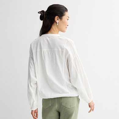 Women's Grey State Button Down Blouse