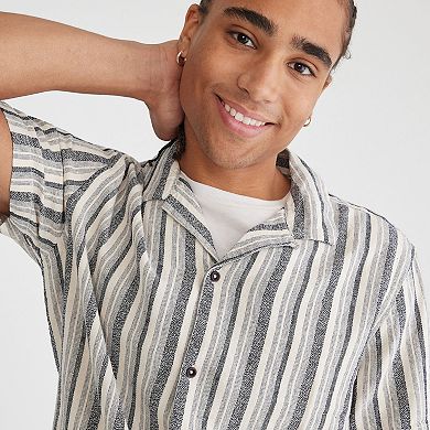 Men's Aeropostale Linen Short Sleeve Button Down Shirt