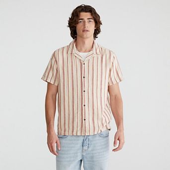 Men's Aeropostale Linen Short Sleeve Button Down