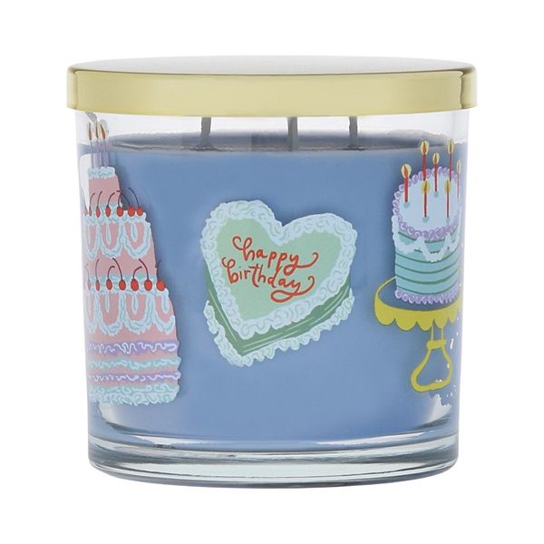 Sonoma Goods For Life® 13-oz. Sugared Vanilla 3-Wick Birthday Decal Candle Jar - Multi