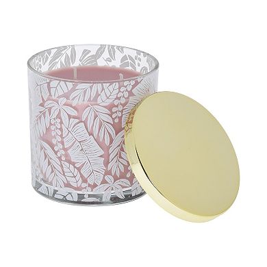 Sonoma Goods For Life® 13-oz. Jungle Rain 3-Wick Leaf Motif Decal Candle Jar