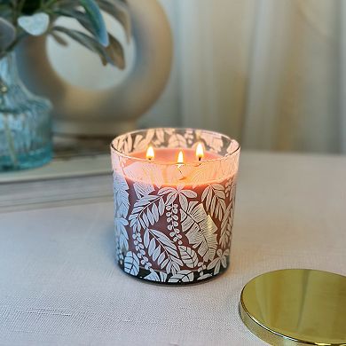 Sonoma Goods For Life® 13-oz. Jungle Rain 3-Wick Leaf Motif Decal Candle Jar
