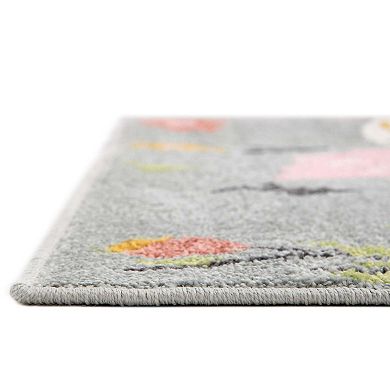 Unique Loom Unicorns Whimsy Kids Throw or Area Rug