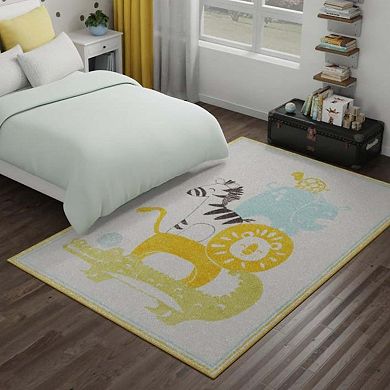 Unique Loom Animals Whimsy Kids Throw or Area Rug
