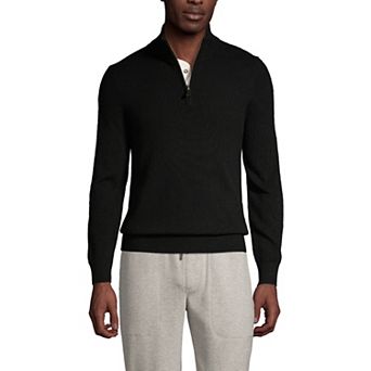 Big & Tall Lands' End Tall Fine Gauge Cashmere Quarter Zip Pullover