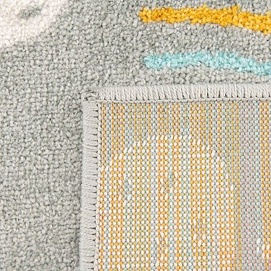 Unique Loom Rainbow, Stars, And Clouds Whimsy Kids Throw or Area Rug