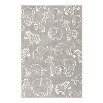 Unique Loom Safari Animals Whimsy Kids Throw or Area Rug