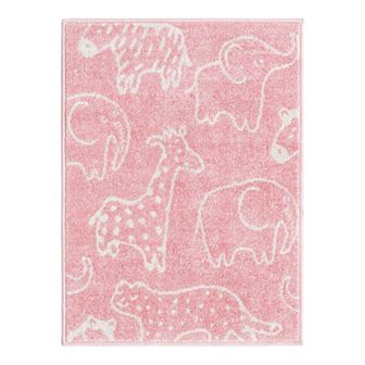 Unique Loom Safari Animals Whimsy Kids Throw or Area Rug