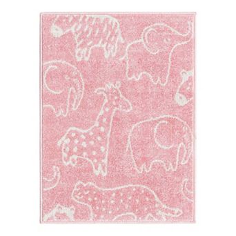 Unique Loom Safari Animals Whimsy Kids Throw or Area Rug