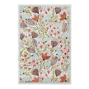 Unique Loom Wildflowers Whimsy Kids Throw or Area Rug