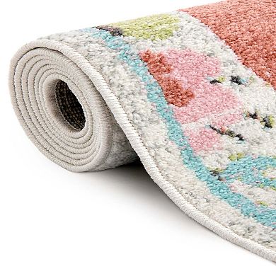 Unique Loom Wildflowers Whimsy Kids Throw or Area Rug