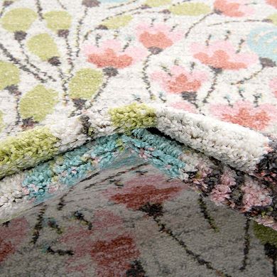 Unique Loom Wildflowers Whimsy Kids Throw or Area Rug